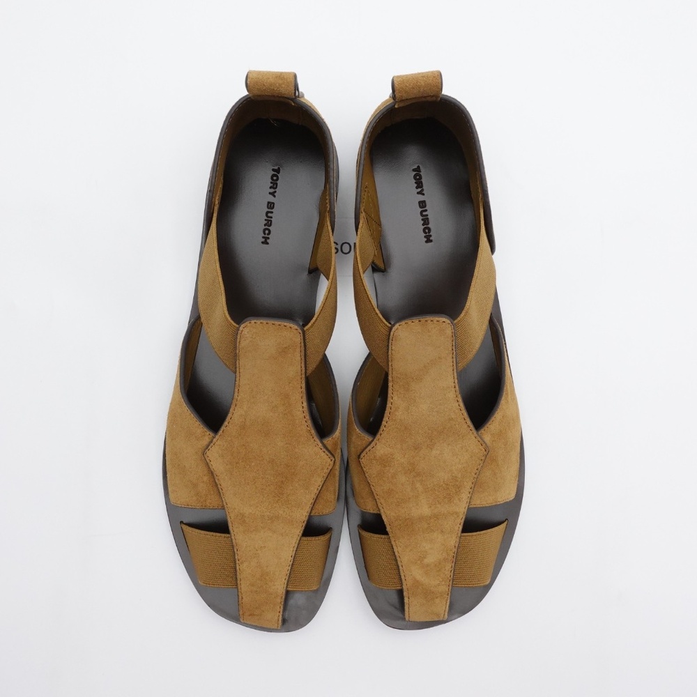 NEW Tory Burch Fisherman Suede Sandals Women's 166800-200 Deep Umber - Picture 3 of 16